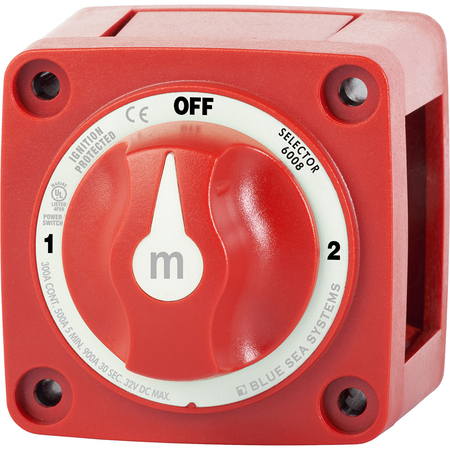 BLUE SEA SYSTEMS 6008 M-Series Battery Switch 3 Position - Red 6008